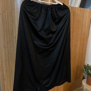 Long Satin Black Skirt